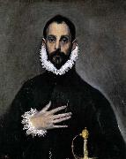GRECO, El Nobleman with his Hand on his Chest painting